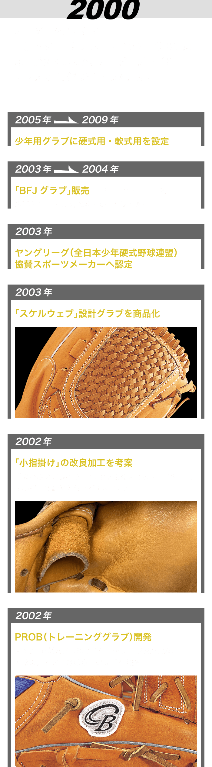 グラブヒストリー｜株式会社久保田運動具店「KUBOTA SLUGGER」